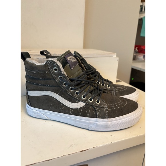Vans Sk8 Hi MTE High Top Shoes Pewter Suede Weather Resistant Women's 9 Men's 7 - Picture 1 of 14